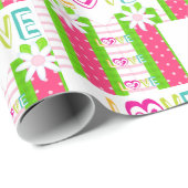 Papier Cadeau Valentine's Day Envelopper Papier Coeurs d'amour (Coin rond)