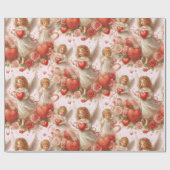 Papier Cadeau  Valentines Day Hearts and Amge;s Holiday  (Plat)