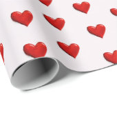 Papier Cadeau Valentine's Day Hearts Pattern Wrapping Paper (Coin rond)
