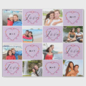Papier Cadeau Valentine's Day Initials Love Photo Collage (Plat)