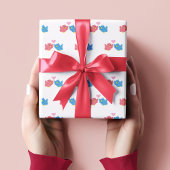 Papier Cadeau Valentine's Day Love Birds Pattern Wrapping Paper