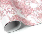 Papier Cadeau Valentine's Day Pink Elegant Roses Wrapping Paper (Coin rond)