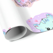 Papier Cadeau Valentine's Day Wrapping Paper Cat Kitten Love  (Coin rond)