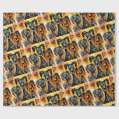 Papier Cadeau Valentine's Day Wrapping Paper Dog Red Hearts (Plat)