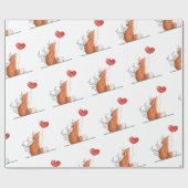 Papier Cadeau Valentine's Day Wrapping Paper Foxy Love Hearts (Plat)