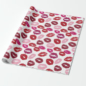 Papier Cadeau Valentine's Day Wrapping Paper | Kisses Pattern (Déroulé)