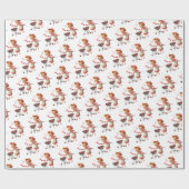 Papier Cadeau Valentine's Day Wrapping Paper Lady Red Hearts (Plat)