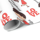Papier Cadeau Valentine's Day Wrapping Paper Love Ladder Hearts (Coin rond)