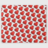 Papier Cadeau Valentine's Day Wrapping Paper Red Hearts (Plat)