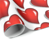 Papier Cadeau Valentine's Day Wrapping Paper Red Hearts (Coin rond)