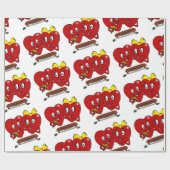 Papier Cadeau Valentine's Day Wrapping Paper Red Hearts Couple (Plat)