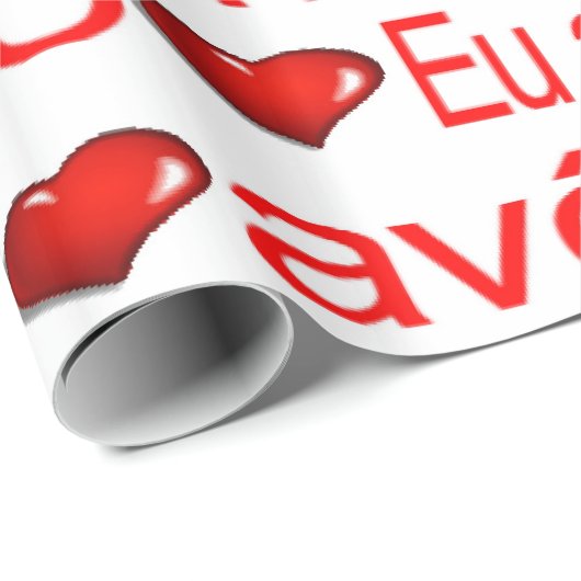 Papier Cadeau Valentine's Day Wrapping Papier Eu amo avô Coeurs (Coin rond)