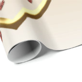 Papier Cadeau Valentine's Day Wrapping Papier Gold Heart (Coin rond)