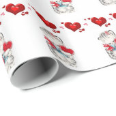 Papier Cadeau Valentine's Day Wrapping Papier Kitten (Coin rond)