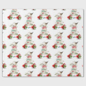Papier Cadeau Valentine's Day Wrapping Papier Oiseau Vintage (Plat)