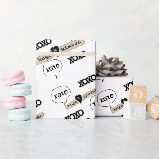Papier Cadeau Valentine's Day Wrapping Papier Xoxo Coeurs (Baby Shower)