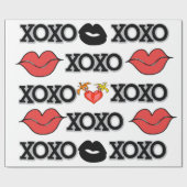 Papier Cadeau Valentine's Day Wrapping Papier Xoxo Coeurs d'oise (Plat)