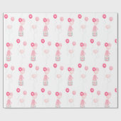 Papier Cadeau Valentines Gnome tenant des ballons (Plat)