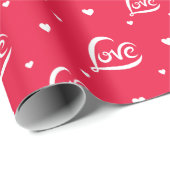 Papier Cadeau Valentines Jour Amour Coeur (Coin rond)