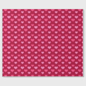 Papier Cadeau Valentines Jour Coeurs Motif Rose rouge (Plat)