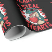 Papier Cadeau Valentines Jour Dinosaure I Voler Coeurs Aimer T r (Coin rond)