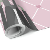 Papier Cadeau valentines mariée frankenstein monster coeurs rose (Coin rond)