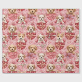 Papier Cadeau Valentine's Puppies Wrapping Paper (Plat)