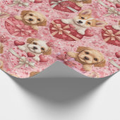 Papier Cadeau Valentine's Puppies Wrapping Paper (Coin)