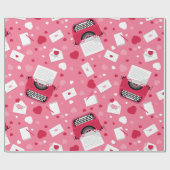 Papier Cadeau valentines romance machine à écrire lettres d'amou (Plat)