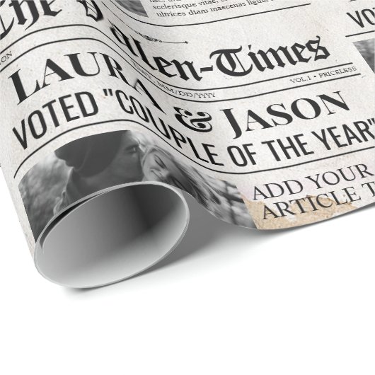 Papier Cadeau Valentines Unique Wrapping Paper Couples (Coin rond)