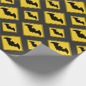 Papier Cadeau Vampire Bat Avertissement Halloween (Coin)