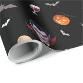 Papier Cadeau 🧛 ♂️ vampire gothique Halloween Black Wrap 🎁 (Coin rond)