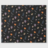 Papier Cadeau 🧛 ♂️ vampire gothique Halloween Black Wrap 🎁 (Plat)