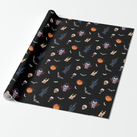 Papier Cadeau 🧛 ♂️ vampire gothique Halloween Black Wrap 🎁 (Déroulé)