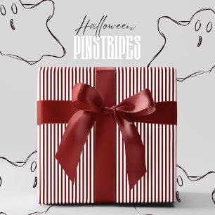Papier Cadeau Vampire Venom Rouge et blanc Pinstripe Halloween