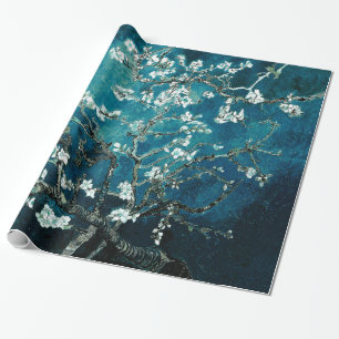 Papier Cadeau Van Gogh Almond Blossoms Dark Turquoise