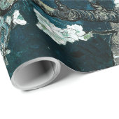 Papier Cadeau Van Gogh Almond Blossoms : Turquoise foncé (Coin rond)
