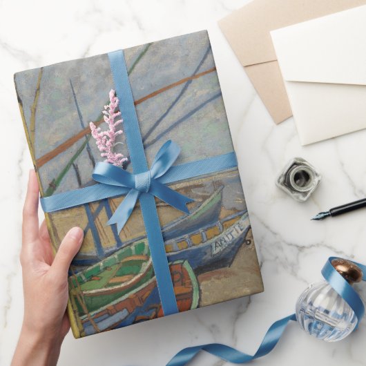 Papier Cadeau Van Gogh Bateaux de pêche sur la plage aux Saintes (Cadeaux)