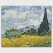 Papier Cadeau Van Gogh Champ de blé Cyprès Peinture (Plat)
