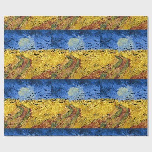 Papier Cadeau Van Gogh Champs de blé Impressionniste Peinture (Plat)
