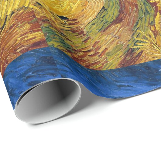 Papier Cadeau Van Gogh Champs de blé Impressionniste Peinture (Coin rond)