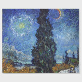 Papier Cadeau Van Gogh Road Avec Cyprès Impressionnisme (Plat)