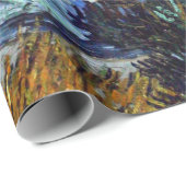 Papier Cadeau Van Gogh Road Avec Cyprès Impressionnisme (Coin rond)