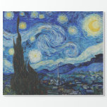 PAPIER CADEAU VAN GOGH STARRY NIGHT DECOUPAGE<br><div class="desc">L'une des peintures les plus célèbres au monde,  complétée par Van Gogh depuis la vue de sa fenêtre à l'hôpital psychiatrique où il est resté.</div>