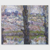 Papier Cadeau Van Gogh Vue Arles Jardin Fleuri (Plat)