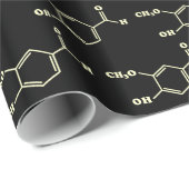Papier Cadeau Vanille Vanillin Formule chimique moléculaire (Coin rond)