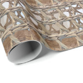 Papier Cadeau Vannerie de panier en marron (Coin rond)