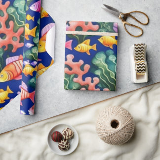 Papier Cadeau Vaporisateur de coraux de poissons de la mer Vapor