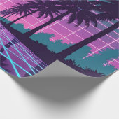 Papier Cadeau Vaporwave 80s Neon Grid Synthwave Art Poster (Coin)
