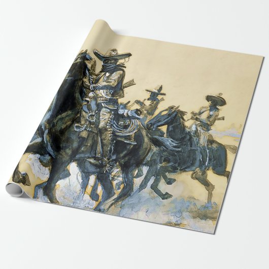 Papier Cadeau "Vaqueros" Art occidental de Charles M Russell (Déroulé)